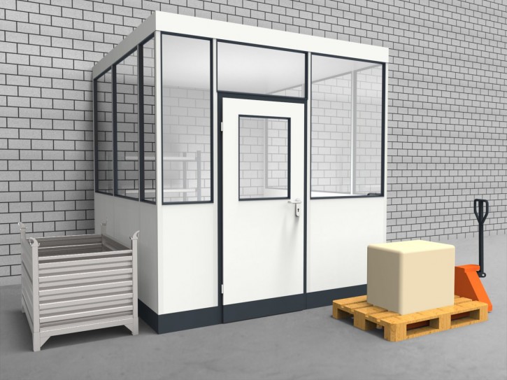 Hallenbüro 3-seitig 2,50 x 2,50 m 6,25 m² (HB3-2525)