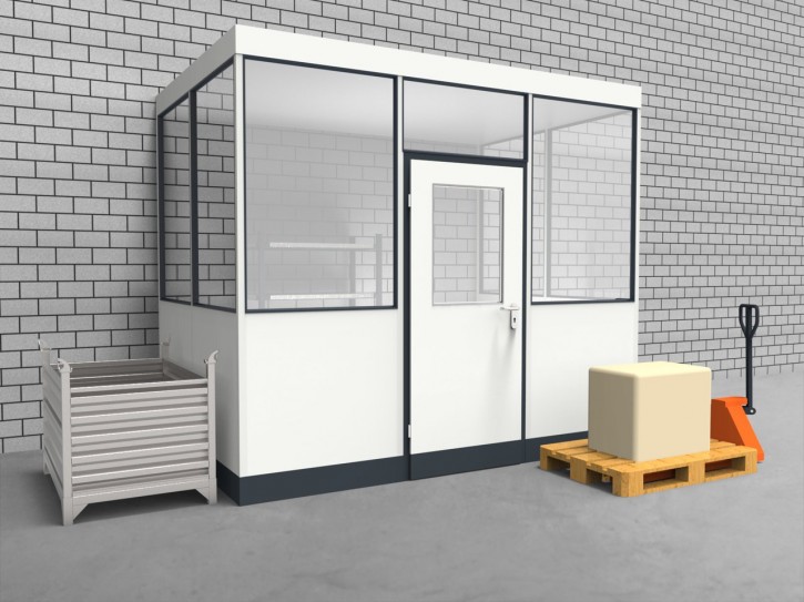 Hallenbüro 3-seitig 3,00 x 2,00 m 6 m² (HB3-3020)