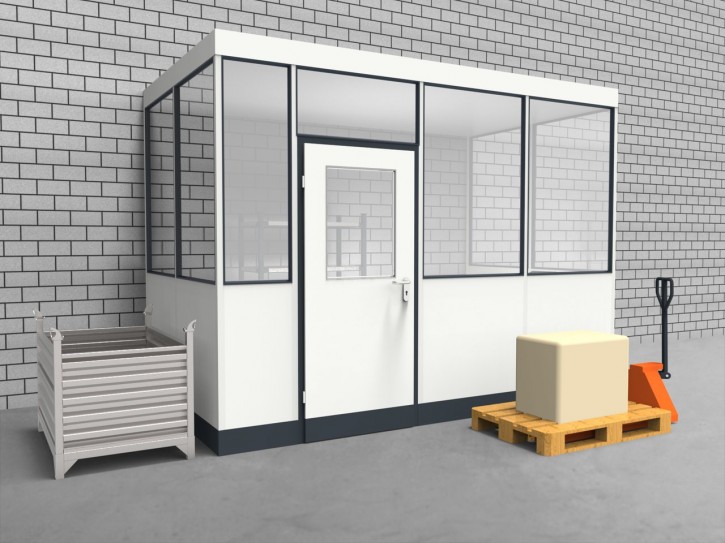 Hallenbüro 3-seitig 3,50 x 2,00 m 7 m² (HB3-3520)