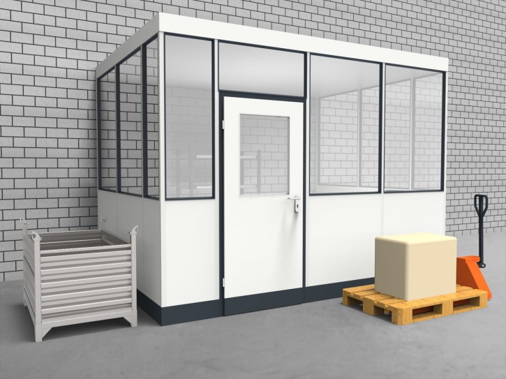 Hallenbüro 3-seitig 3,50 x 2,50 m 8,75 m² (HB3-3525)