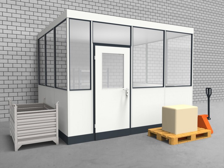 Hallenbüro 3-seitig 3,50 x 3,00 m 10,5 m² (HB3-3530)