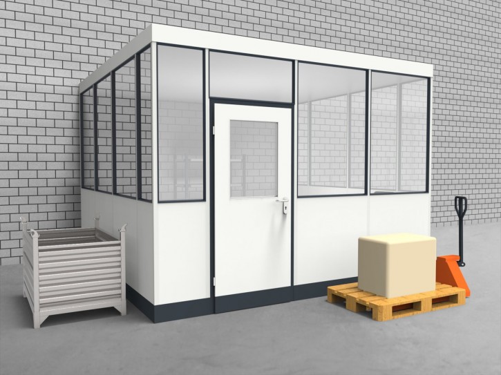 Hallenbüro 3-seitig 3,50 x 3,50 m 12,25 m² (HB3-3535)