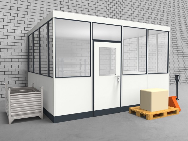 Hallenbüro 3-seitig 4,00 x 3,50 m 14 m² (HB3-4035)