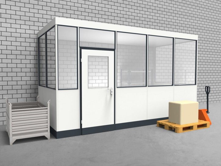 Hallenbüro 3-seitig 4,50 x 2,00 m 9 m² (HB3-4520)