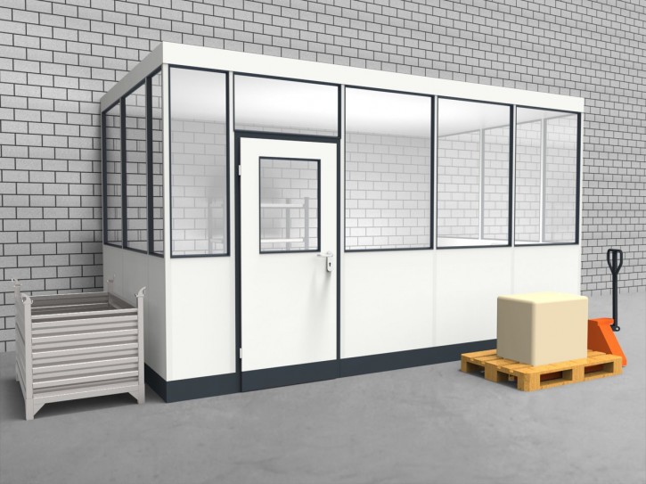 Hallenbüro 3-seitig 4,50 x 2,50 m 11,25 m² (HB3-4525)