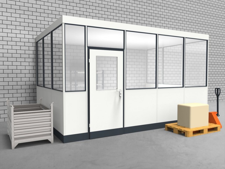 Hallenbüro 3-seitig 4,50 x 3,00 m 13,5 m² (HB3-4530)