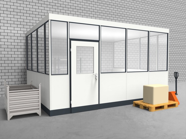 Hallenbüro 3-seitig 4,50 x 3,50 m 15,75 m² (HB3-4535)