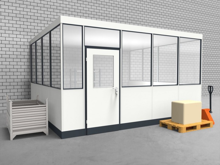 Hallenbüro 3-seitig 4,50 x 4,00 m 18 m² (HB3-4540)