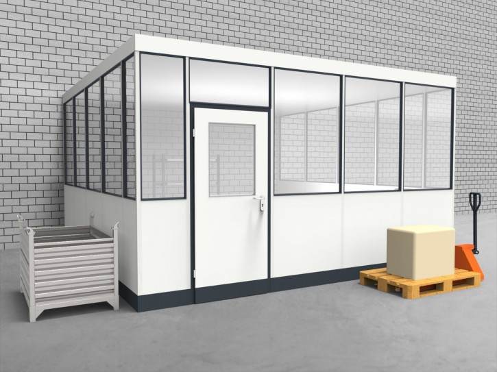 Hallenbüro 3-seitig 4,50 x 4,50 m 20,25 m² (HB3-4545)