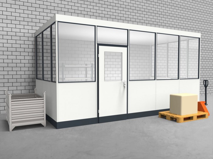 Hallenbüro 3-seitig 5,00 x 2,50 m 12,5 m² (HB3-5025)