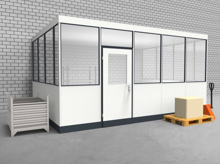 Hallenbüro 3-seitig 5,00 x 3,50 m 17,5 m² (HB3-5035)