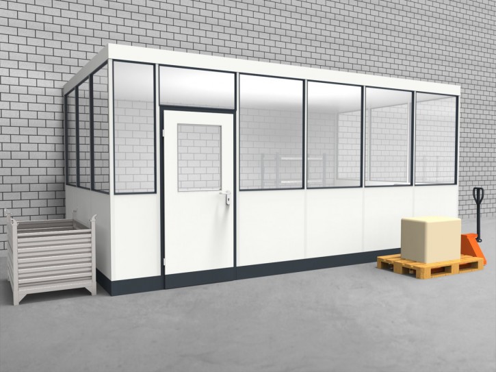 Hallenbüro 3-seitig 5,50 x 3,00 m 16,5 m² (HB3-5530)