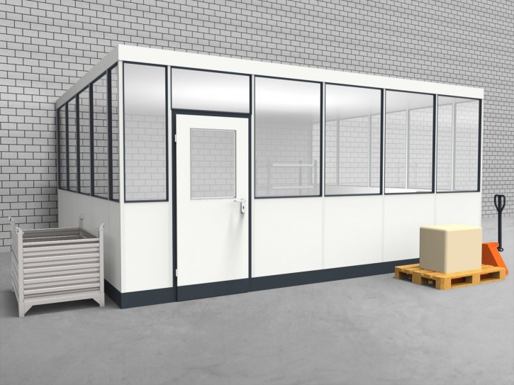 Hallenbüro 3-seitig 5,50 x 4,50 m 24,75 m² (HB3-5545)