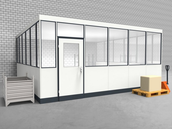 Hallenbüro 3-seitig 5,50 x 5,50 m 30,25 m² (HB3-5555)