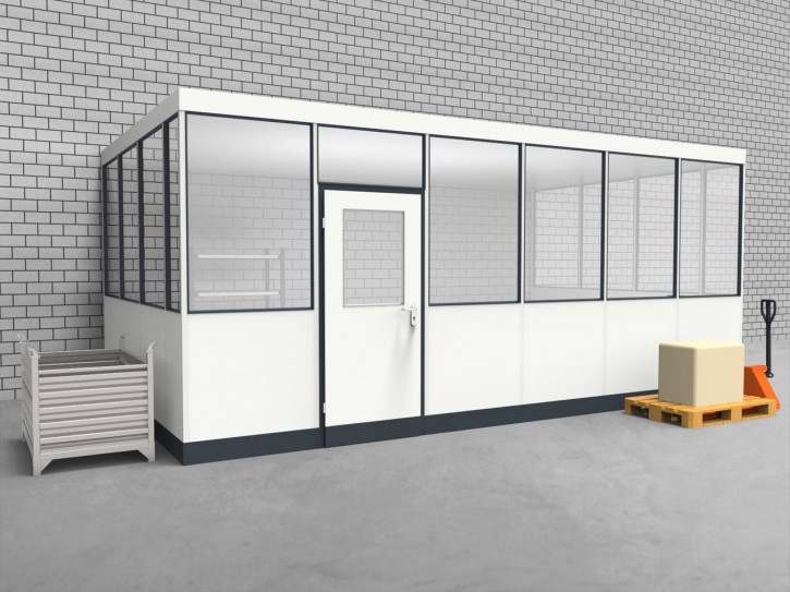 Hallenbüro 3-seitig 6,00 x 3,50 m 21 m² (HB3-6035)