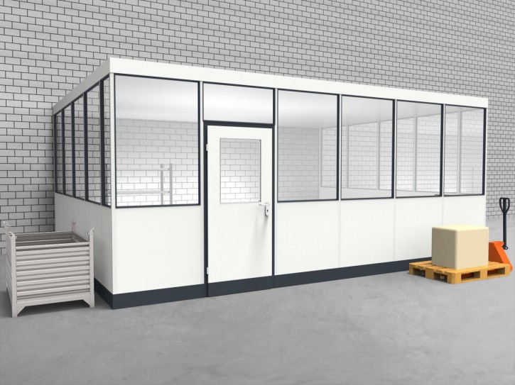 Hallenbüro 3-seitig 6,00 x 4,50 m 27 m² (HB3-6045)