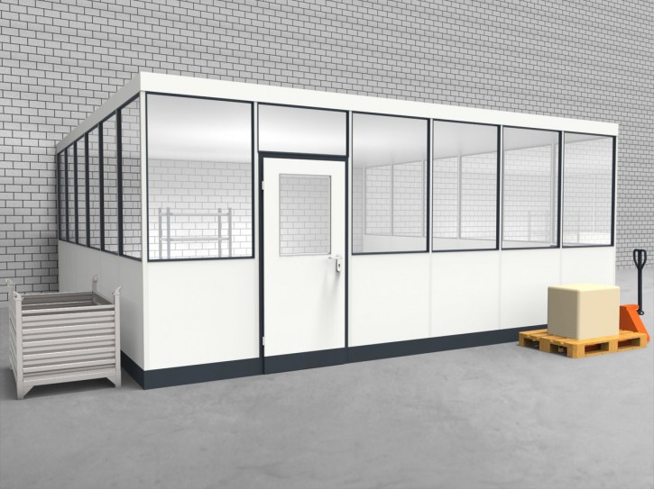 Hallenbüro 3-seitig 6,00 x 6,00 m 36 m² (HB3-6060)