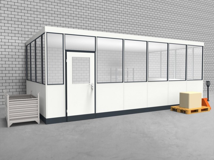 Hallenbüro 3-seitig 6,50 x 3,50 m 22,75 m² (HB3-6535)