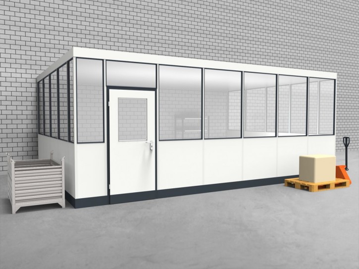 Hallenbüro 3-seitig 6,50 x 4,50 m 29,25 m² (HB3-6545)