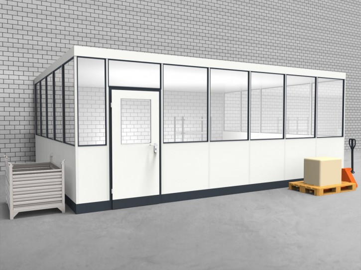 Hallenbüro 3-seitig 6,50 x 5,00 m 32,5 m² (HB3-6550)