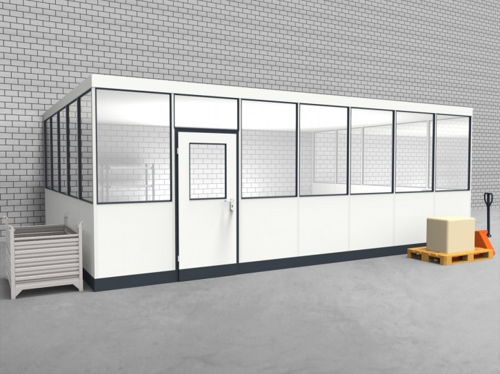 Hallenbüro 3-seitig 7,00 x 5,00 m 35 m² (HB3-7050)