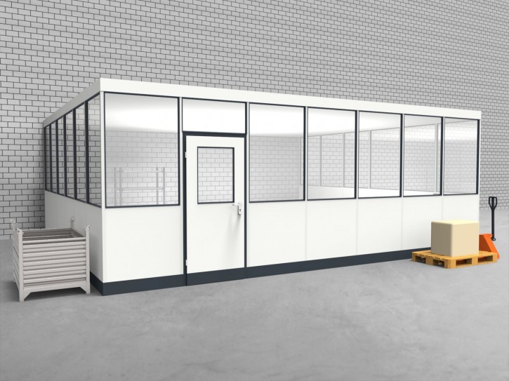 Hallenbüro 3-seitig 7,00 x 6,00 m 42 m² (HB3-7060)