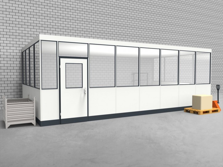 Hallenbüro 3-seitig 7,50 x 4,00 m 30 m² (HB3-7540)