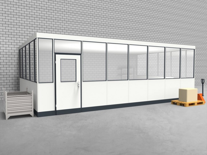 Hallenbüro 3-seitig 7,50 x 4,50 m 33,75 m² (HB3-7545)