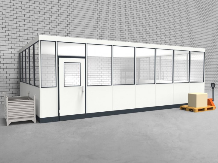 Hallenbüro 3-seitig 7,50 x 5,00 m 37,5 m² (HB3-7550)