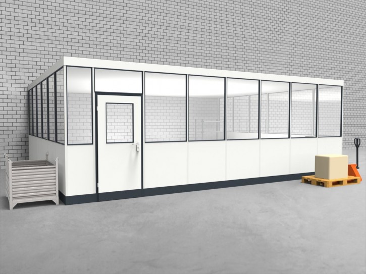 Hallenbüro 3-seitig 7,50 x 6,00 m 45 m² (HB3-7560)