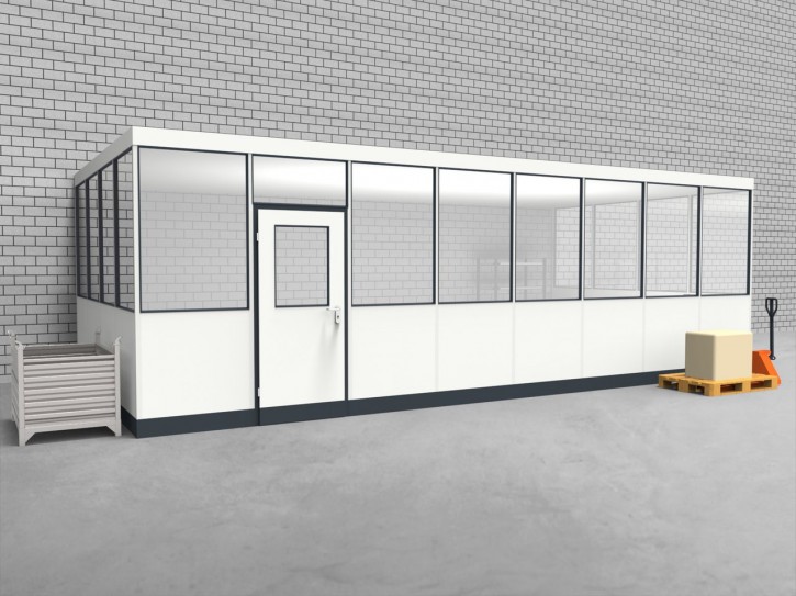 Hallenbüro 3-seitig 8,00 x 4,00 m 32 m² (HB3-8040)