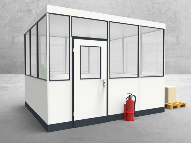 Hallenbüro 4-seitig 3,50 x 3,00 m 10,5 m² (HB4-3530)