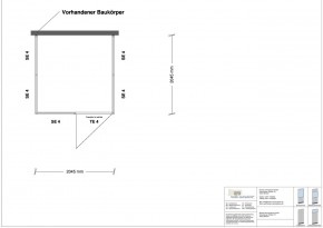 Hallenbüro 3-seitig 2,00 x 2,00 m 4 m² (HB3-2020)