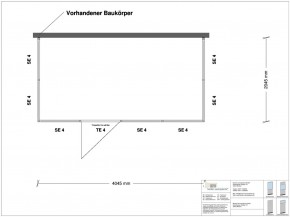 Hallenbüro 3-seitig 4,00 x 2,00 m 8 m² (HB3-4020)