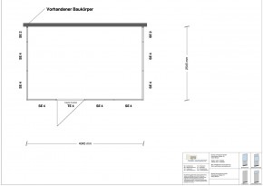 Hallenbüro 3-seitig 4,00 x 2,50 m 10 m² (HB3-4025)