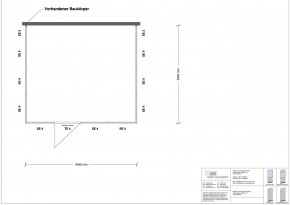 Hallenbüro 3-seitig 4,00 x 3,50 m 14 m² (HB3-4035)