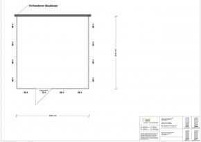 Hallenbüro 3-seitig 4,00 x 4,00 m 16 m² (HB3-4040)