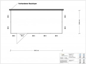 Hallenbüro 3-seitig 4,50 x 2,00 m 9 m² (HB3-4520)