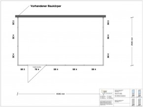 Hallenbüro 3-seitig 4,50 x 2,50 m 11,25 m² (HB3-4525)