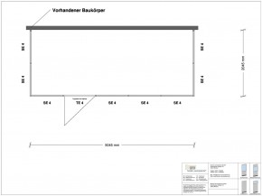 Hallenbüro 3-seitig 5,00 x 2,00 m 10 m² (HB3-5020)