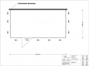 Hallenbüro 3-seitig 5,00 x 2,50 m 12,5 m² (HB3-5025)