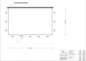 Hallenbüro 3-seitig 5,00 x 3,00 m 15 m² (HB3-5030)