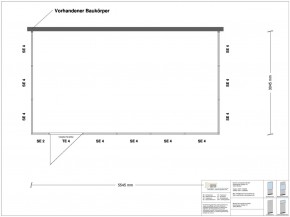 Hallenbüro 3-seitig 5,50 x 3,00 m 16,5 m² (HB3-5530)