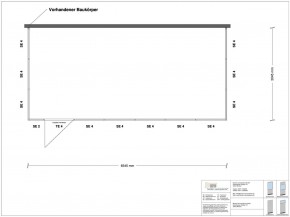 Hallenbüro 3-seitig 6,50 x 3,00 m 19,5 m² (HB3-6530)