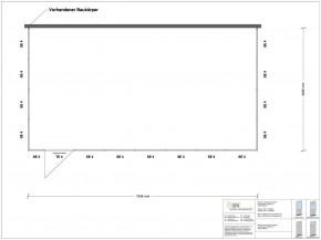 Hallenbüro 3-seitig 7,50 x 4,00 m 30 m² (HB3-7540)