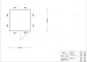 Hallenbüro 4-seitig 2,00 x 2,00 m 4 m² (HB4-2020)