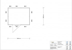 Hallenbüro 4-seitig 2,50 x 2,00 m 5 m² (HB4-2520)