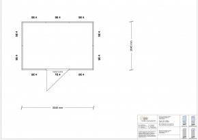 Hallenbüro 4-seitig 3,00 x 2,00 m 6 m² (HB4-3020)