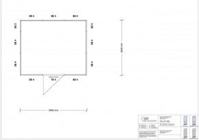 Hallenbüro 4-seitig 3,00 x 2,50 m 7,5 m² (HB4-3025)