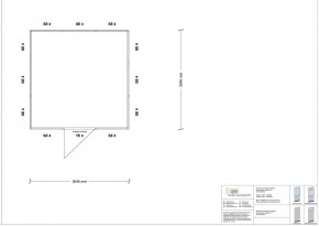 Hallenbüro 4-seitig 3,00 x 3,00 m 9 m² (HB4-3030)